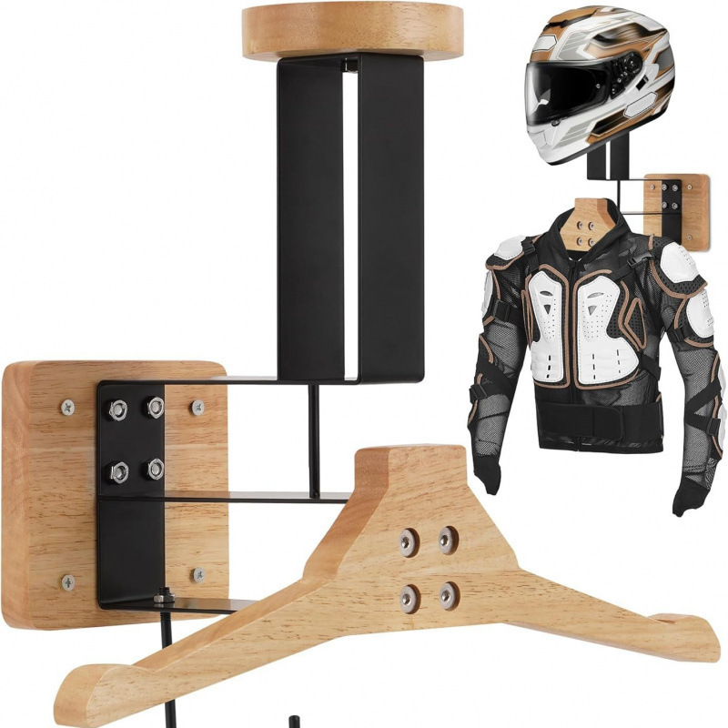 Motorcycle Gear Hanger - Деревянная подставка для мотоциклетного шлема и